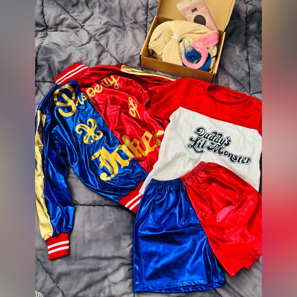 Harley Quinn Costume Set with wig